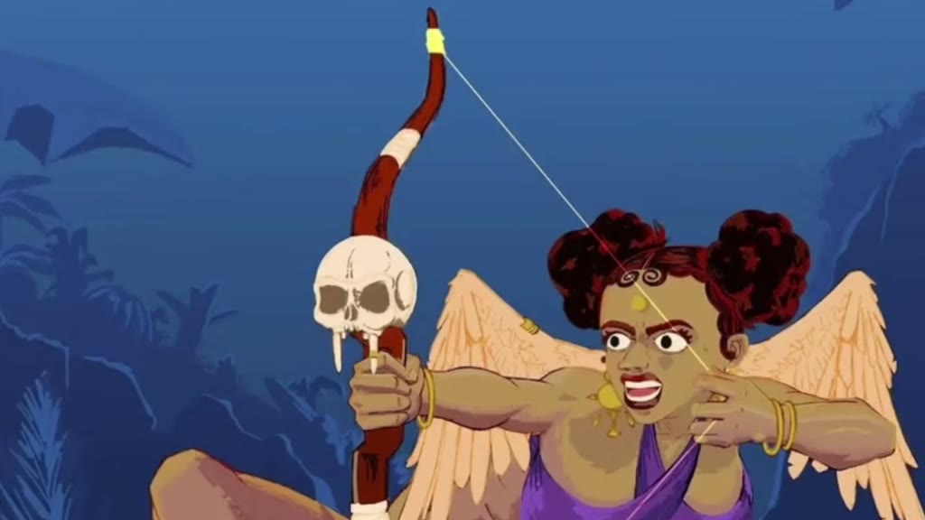 A frame from a studio production